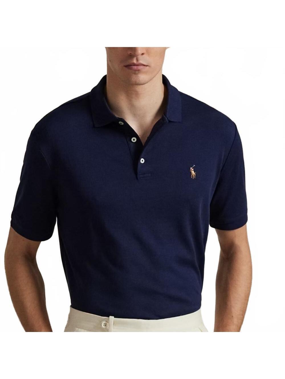 Polo Ralph Lauren Men’s Polo Shirt Large Navy Blue Red Pony Preppy School Golf